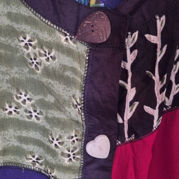 LA Cera Colorful Bohemian Button Down Top 4X Tunic Festival - Picture 5 of 14